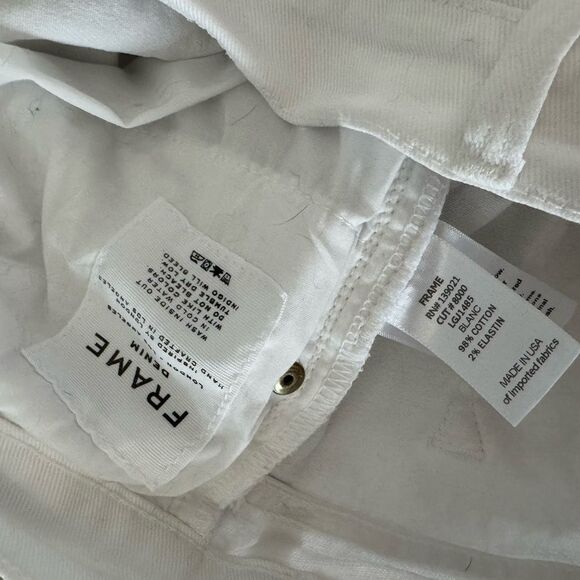 Frame Le Garçon Boyfriend Straight Leg Jeans in Blanc 28 - Picture 6 of 7